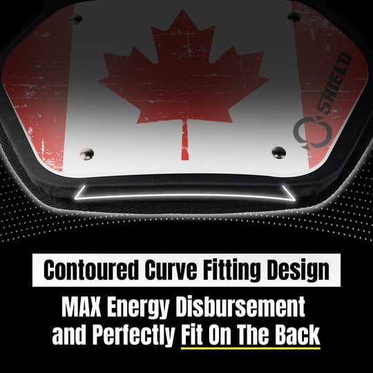 O Shield Canada Flag Football Back Plate, Lower Back Pads for Football Players, Rear Protector