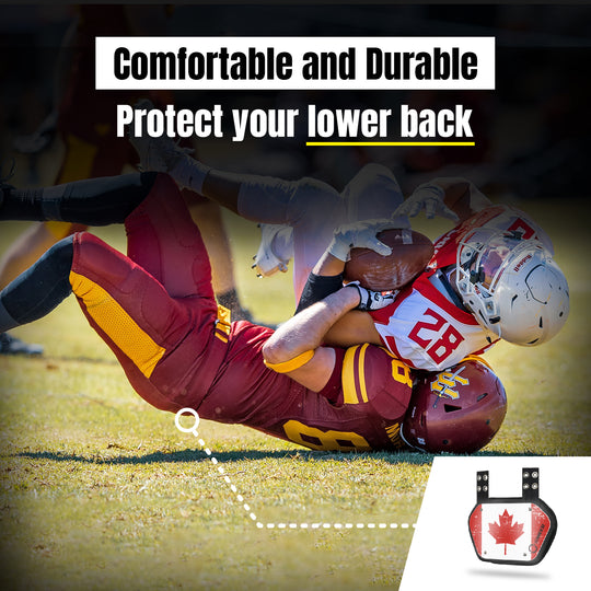 O Shield Canada Flag Football Back Plate, Lower Back Pads for Football Players, Rear Protector