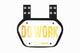 O Shield DO WORK Gold Chrome Football Back Plate – White