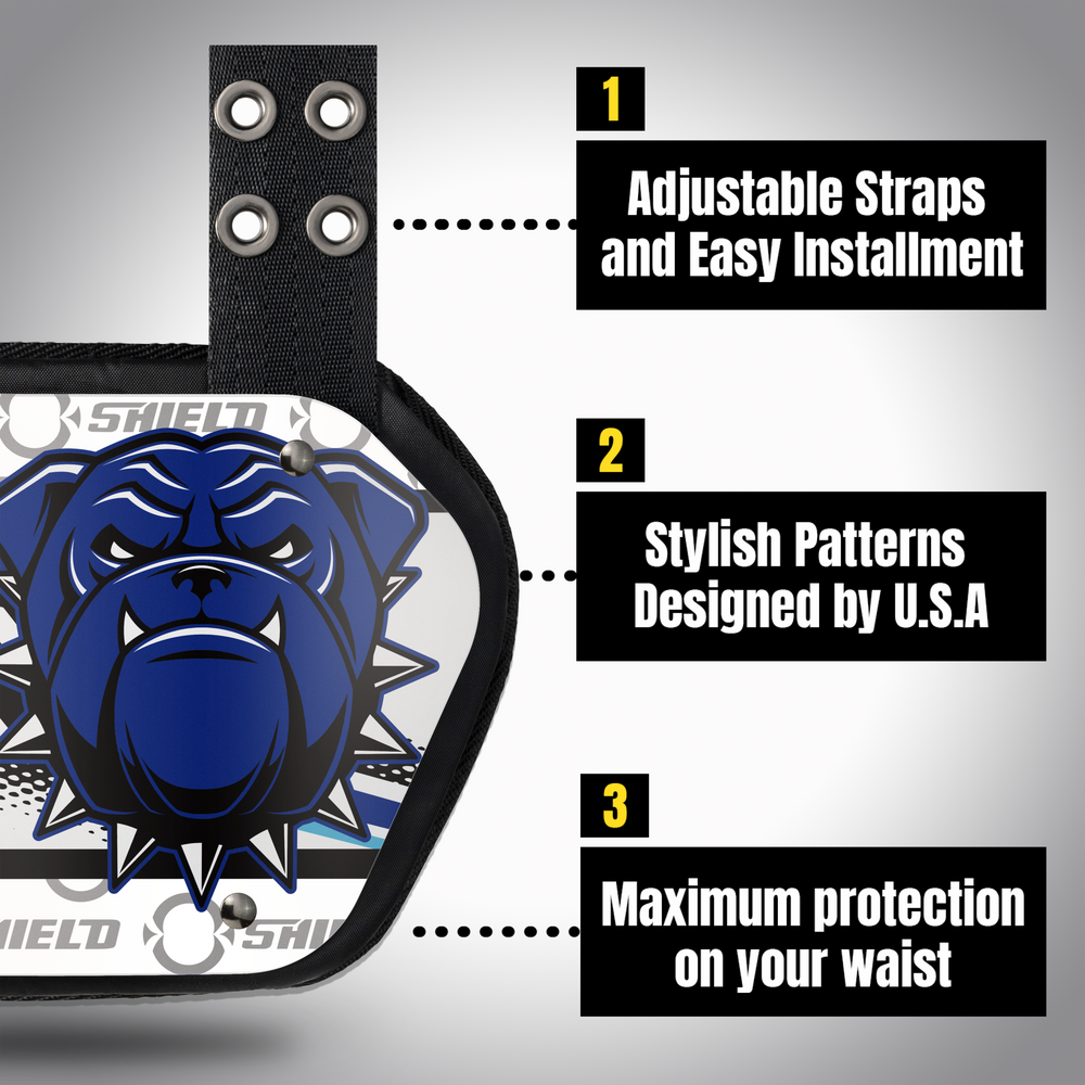 O Shield Danger Dog Football Back Plate, Back Plate for Football, Lower Back Pads for Football Players, Rear Protector
