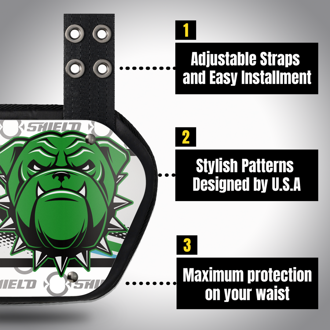 O Shield Danger Dog Football Back Plate, Back Plate for Football, Lower Back Pads for Football Players, Rear Protector