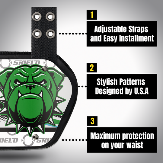 O Shield Danger Dog Football Back Plate, Back Plate for Football, Lower Back Pads for Football Players, Rear Protector