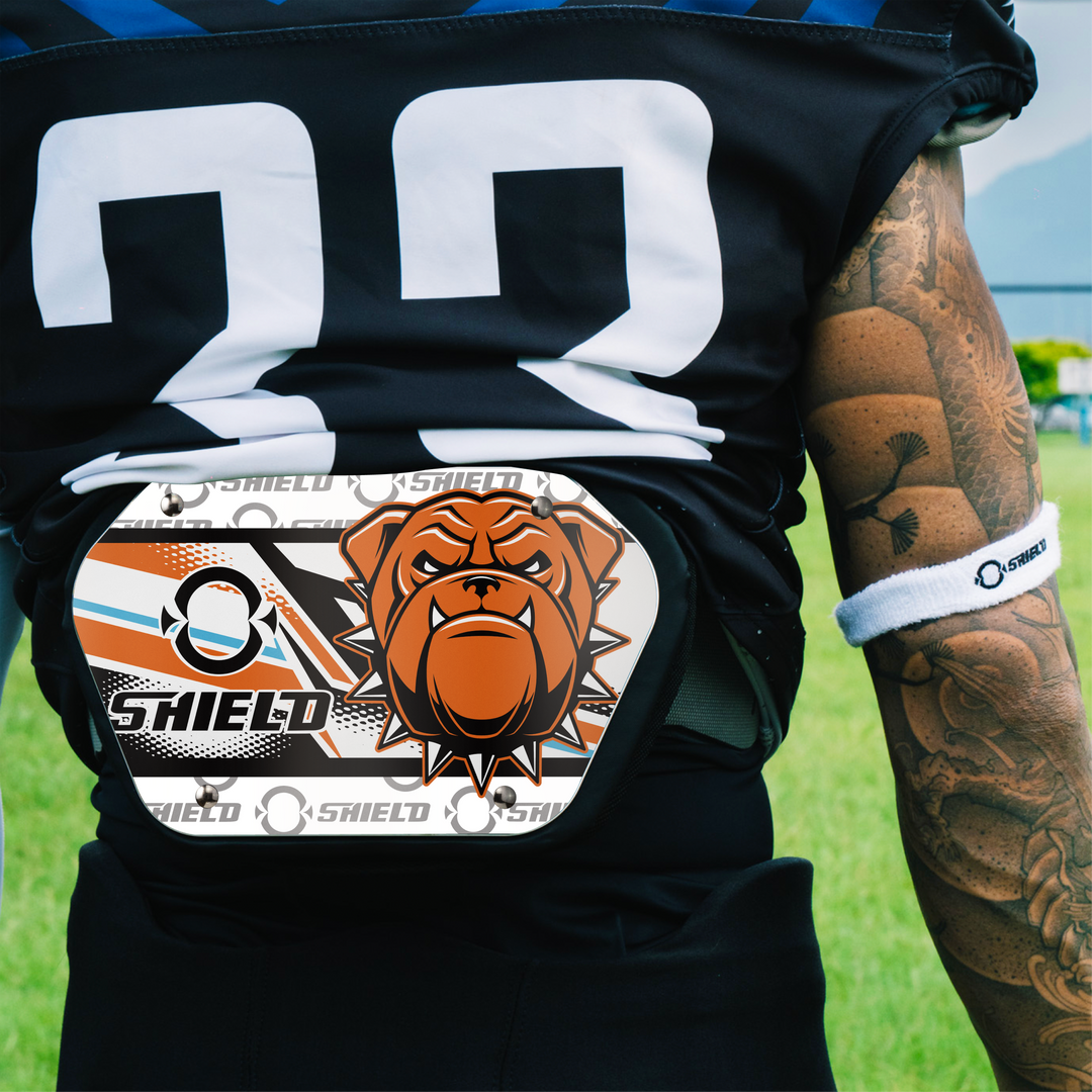 O Shield Danger Dog Football Back Plate, Back Plate for Football, Lower Back Pads for Football Players, Rear Protector
