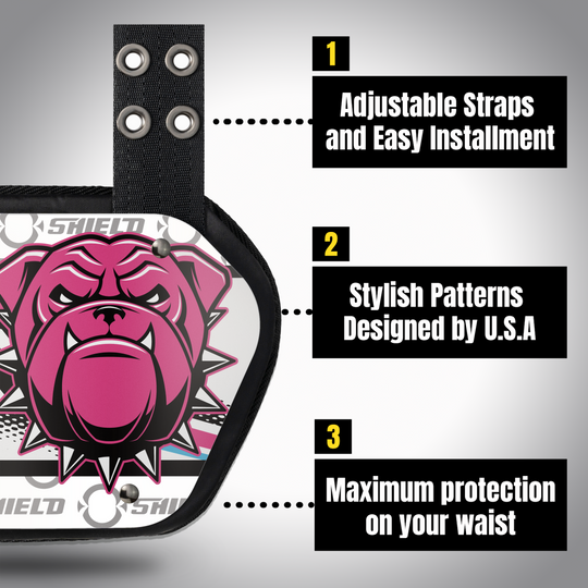 O Shield Danger Dog Football Back Plate, Back Plate for Football, Lower Back Pads for Football Players, Rear Protector