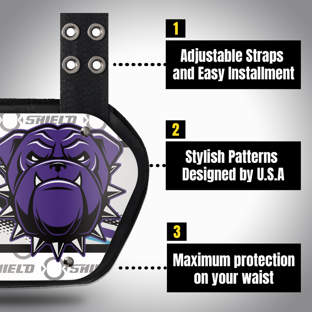 O Shield Danger Dog Football Back Plate- Purple