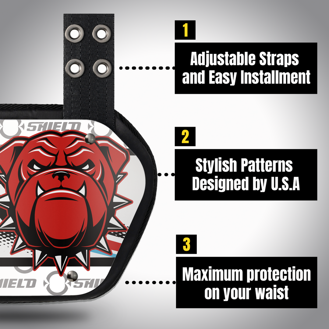 O Shield Danger Dog Football Back Plate, Back Plate for Football, Lower Back Pads for Football Players, Rear Protector