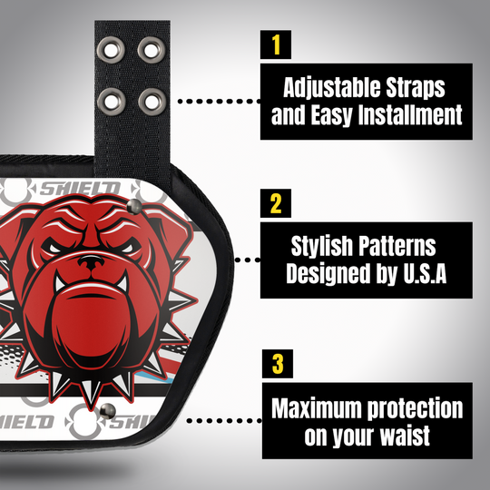 O Shield Danger Dog Football Back Plate, Back Plate for Football, Lower Back Pads for Football Players, Rear Protector