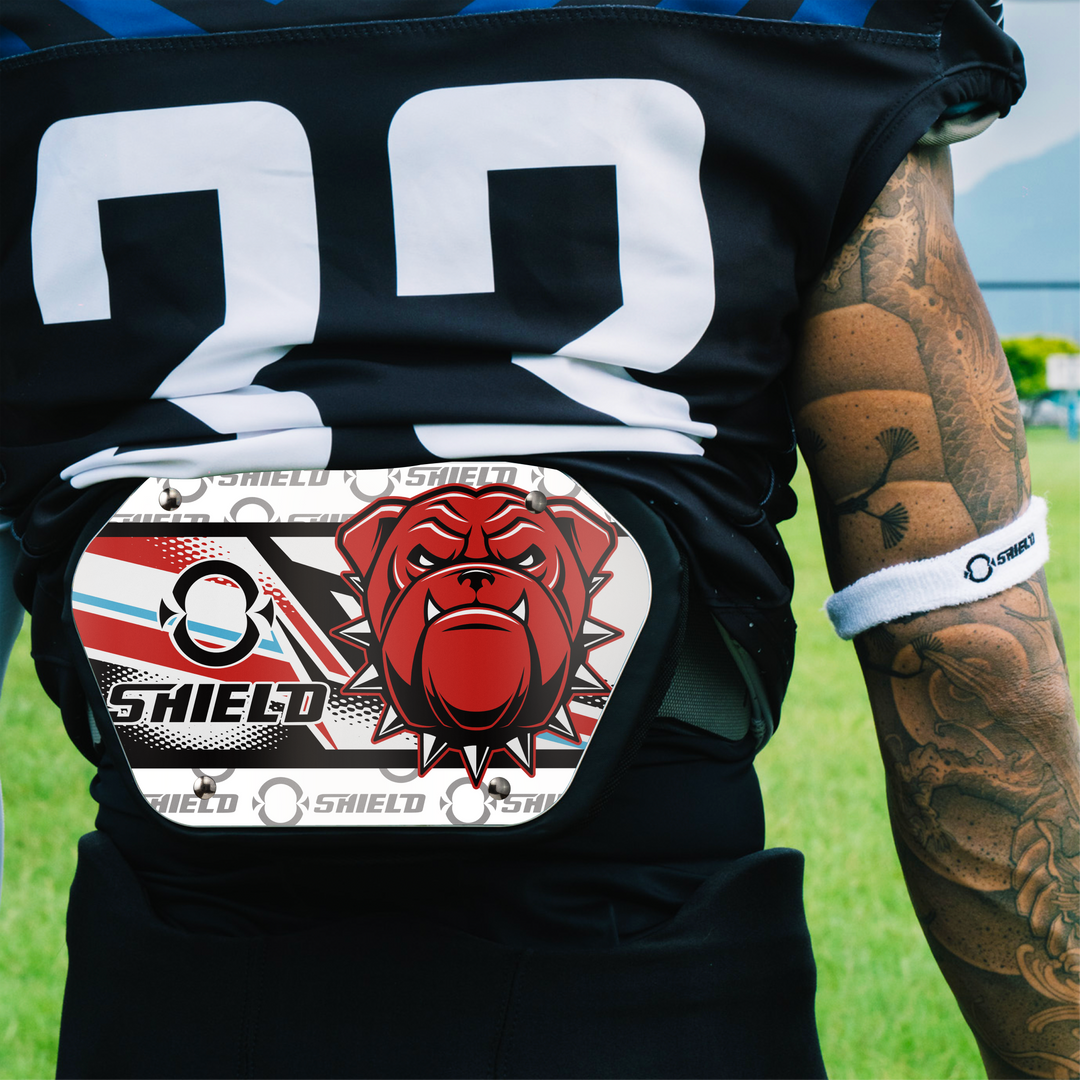 O Shield Danger Dog Football Back Plate, Back Plate for Football, Lower Back Pads for Football Players, Rear Protector