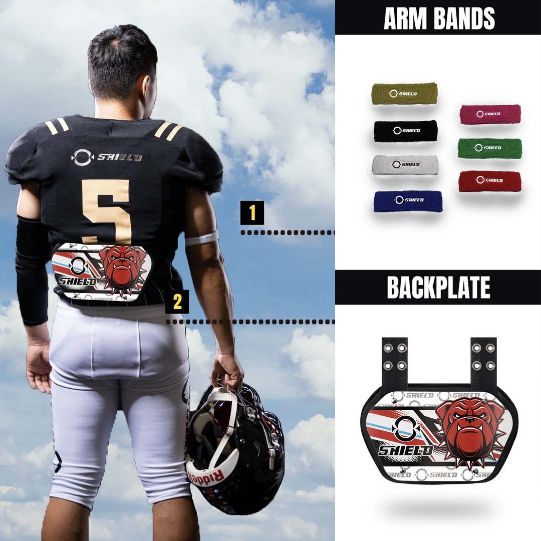 O Shield Danger Dog Football Back Plate, Back Plate for Football, Lower Back Pads for Football Players, Rear Protector
