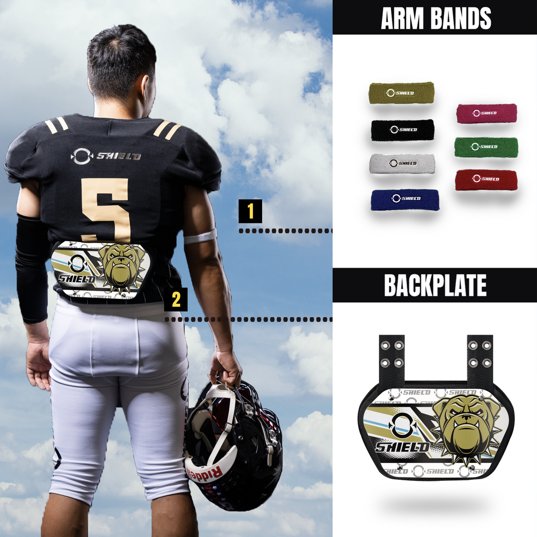 O Shield Danger Dog Football Back Plate, Back Plate for Football, Lower Back Pads for Football Players, Rear Protector