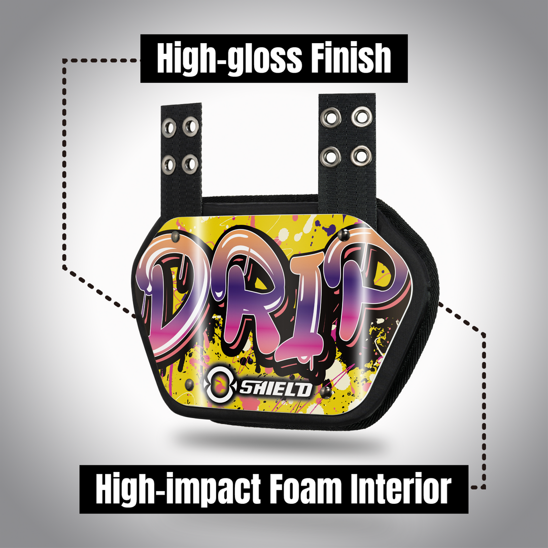 O Shield DRIP Football Back Plate, Lower Back Pads for Football Players, Rear Protector, Universal Fit