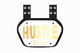 O Shield HUSTLE Gold Chrome Football Back Plate – White