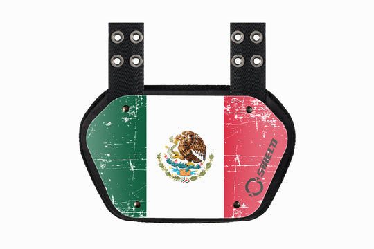 O Shield Mexican Flag Football Back Plate, Lower Back Pads for Football Players, Rear Protector
