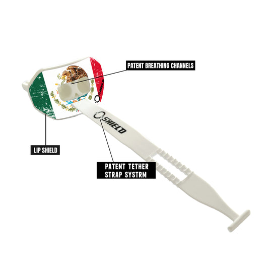 O Shield Vortex Series Football Mouthguard- Mexican Flag