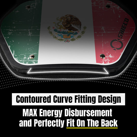 O Shield Mexican Flag Football Back Plate, Lower Back Pads for Football Players, Rear Protector