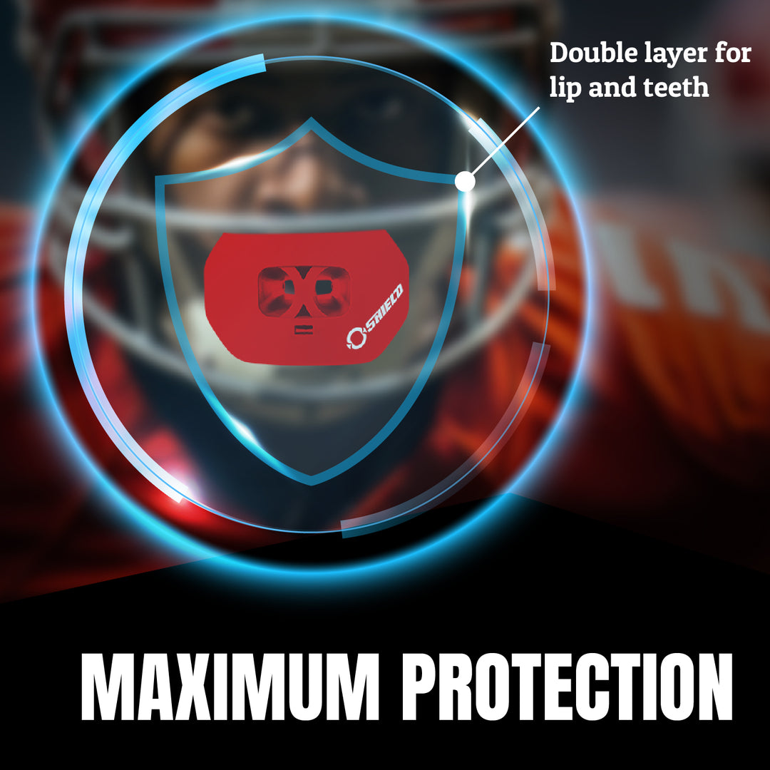 O Shield Core Series Football Mouthguard- Red