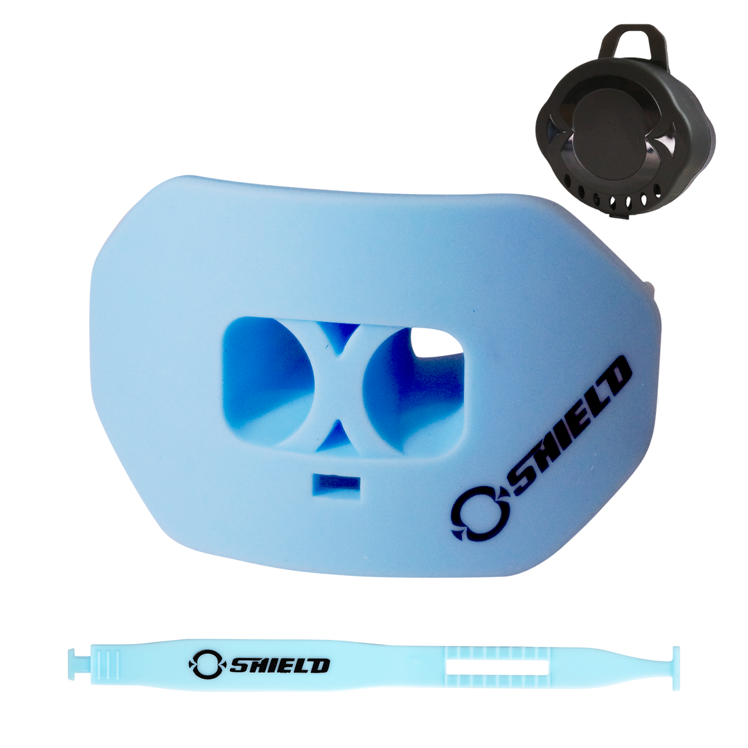 O Shield Core Series Football Mouthguard- Columbia Blue