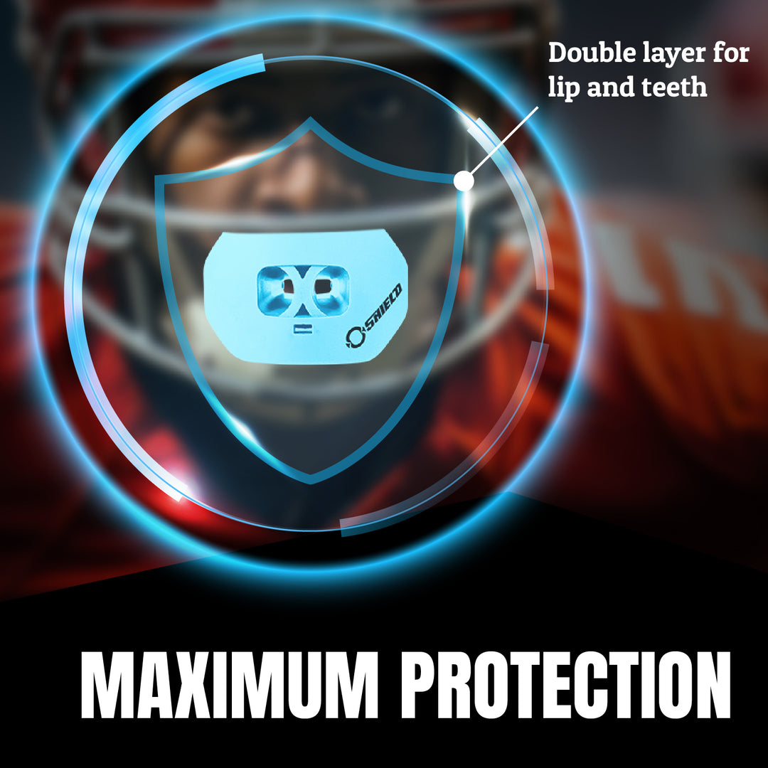 O Shield Core Series Football Mouthguard- Columbia Blue