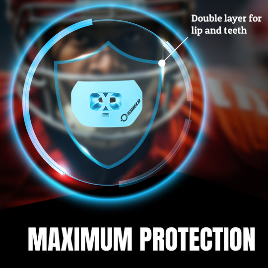 O Shield Core Series Football Mouthguard- Columbia Blue