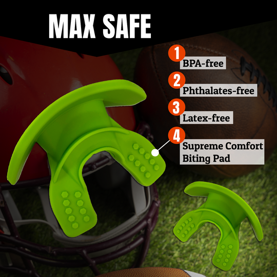O Shield Core Series Football Mouthguard- Slime Green