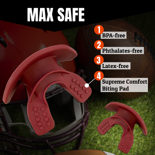 O Shield Core Series Football Mouthguard- Maroon