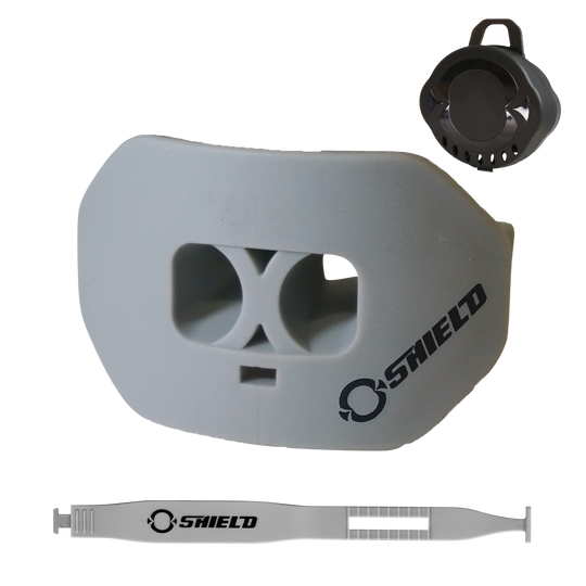 O Shield Core Series Football Mouthguard- Grey/ Silver