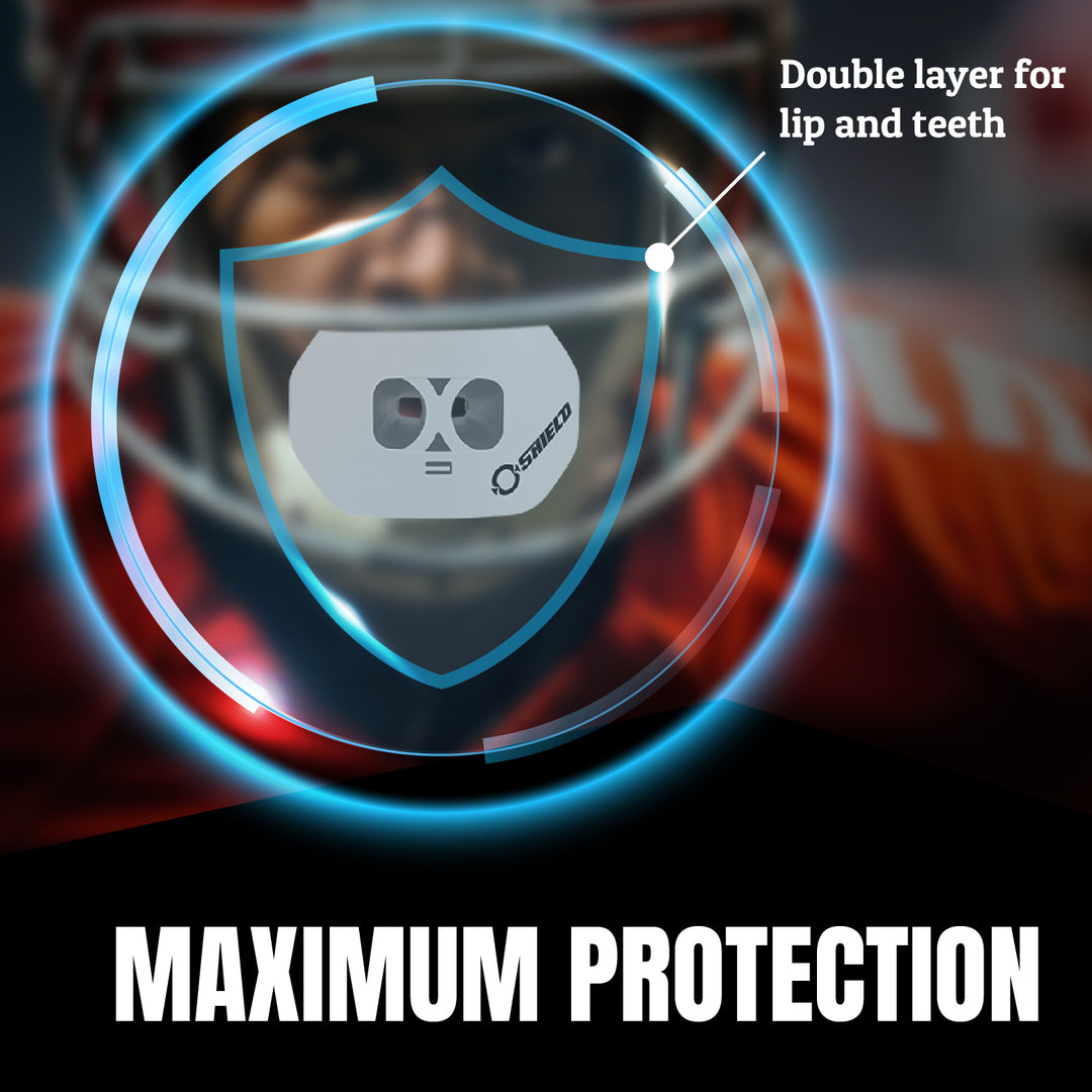 O Shield Core Series Football Mouthguard- Grey/ Silver