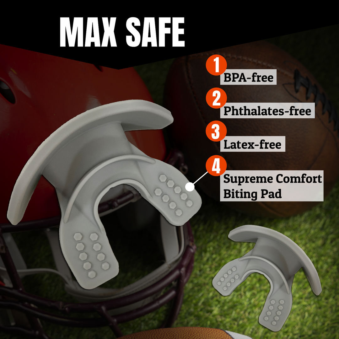 O Shield Core Series Football Mouthguard- Grey/ Silver