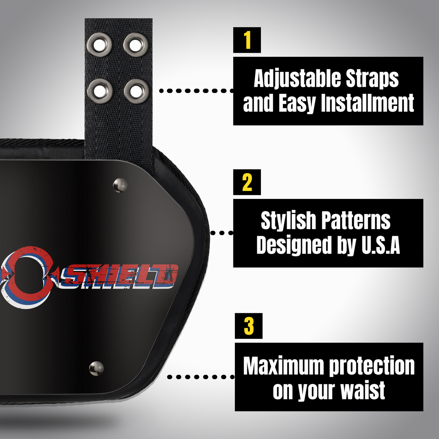 O Shield Seal Power Football Back Plate, Back Plate for Football, Lower Back Pads for Football Players, Rear Protector