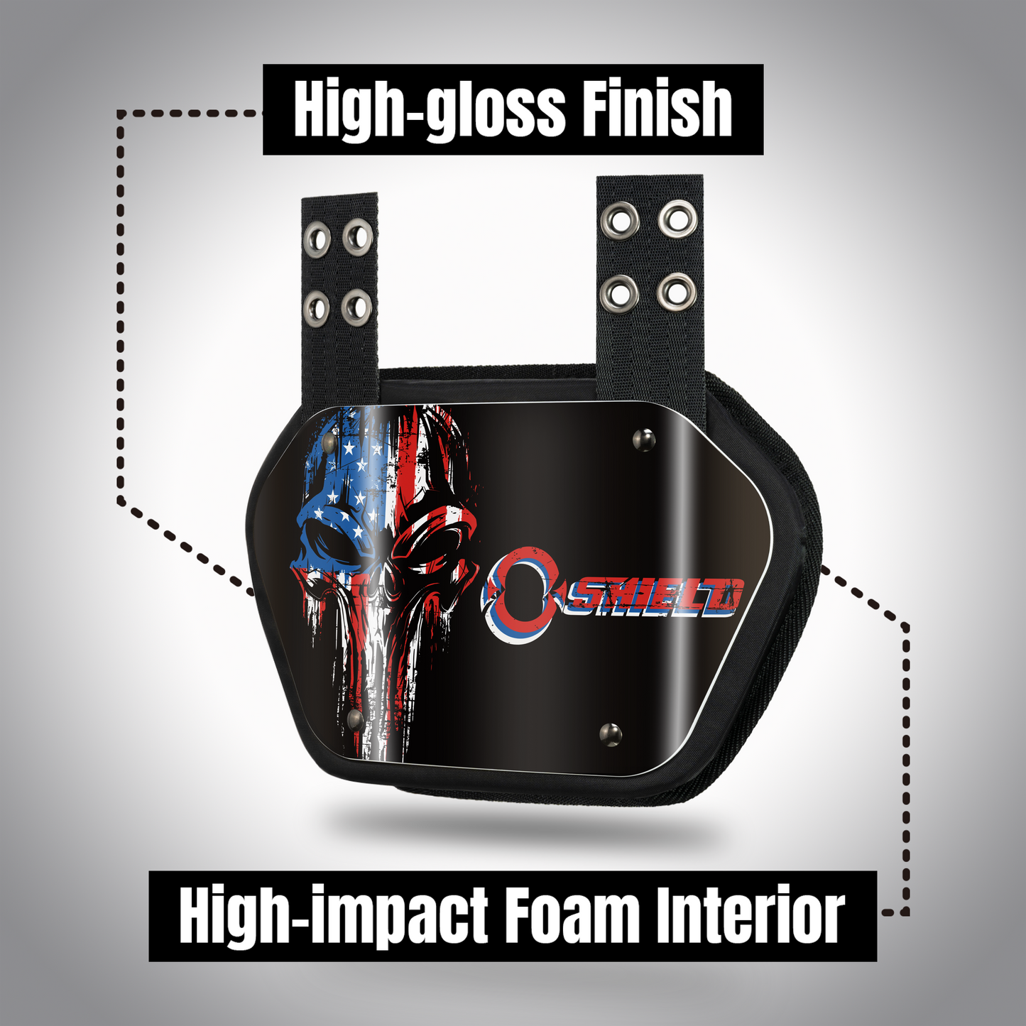 O Shield Seal Power Football Back Plate, Back Plate for Football, Lower Back Pads for Football Players, Rear Protector