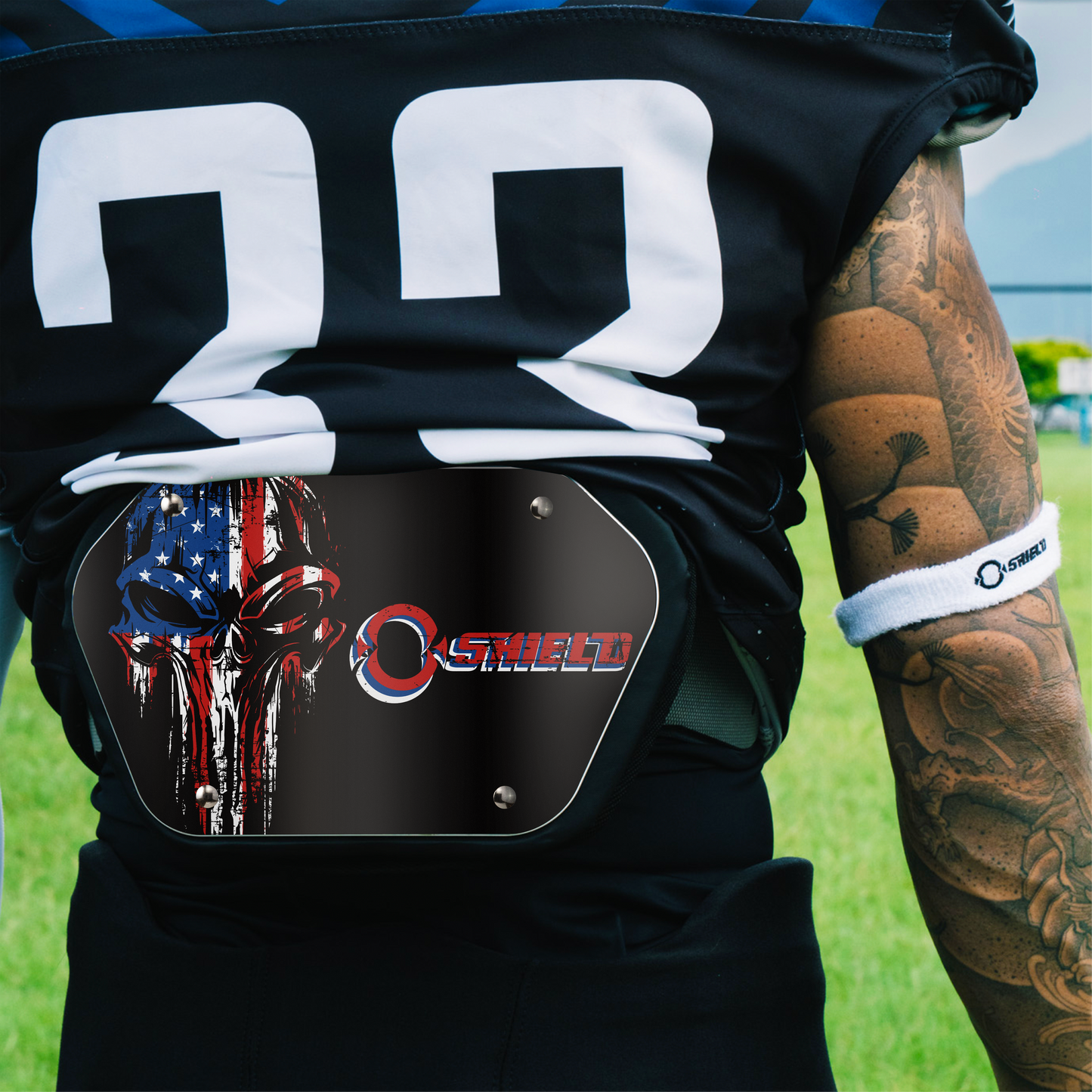 O Shield Seal Power Football Back Plate, Back Plate for Football, Lower Back Pads for Football Players, Rear Protector