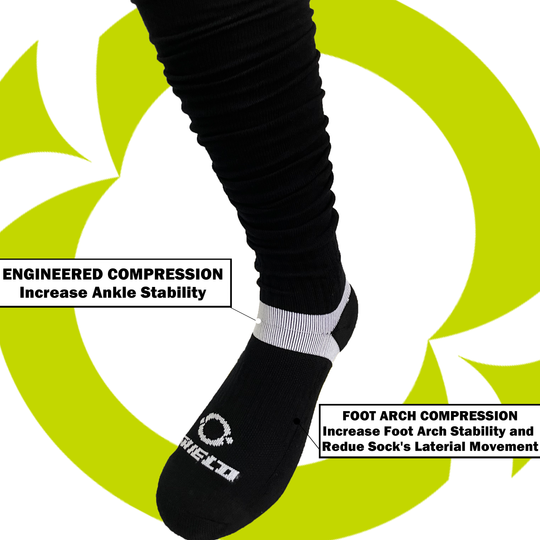 O Shield Football Scrunch Socks- Black