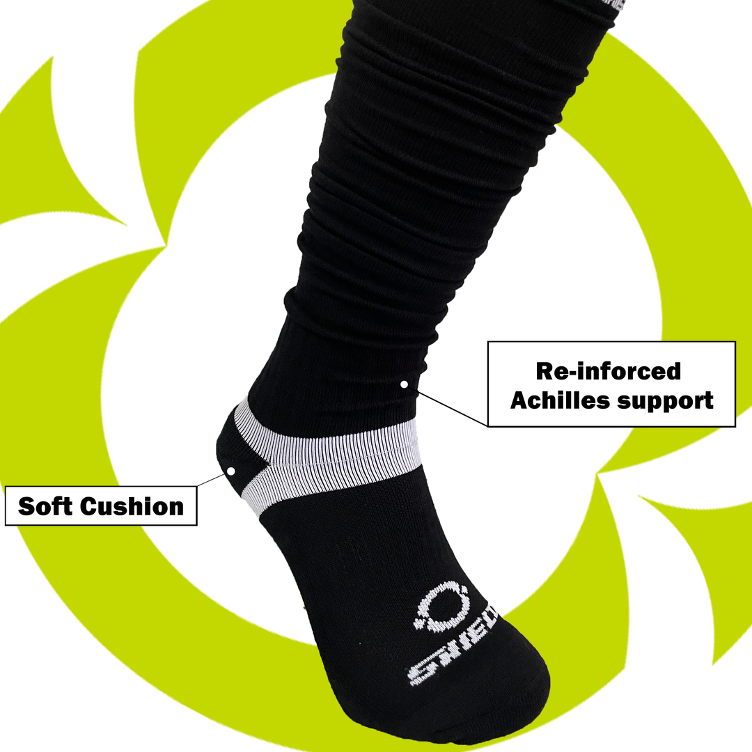 O Shield Football Scrunch Socks- Black