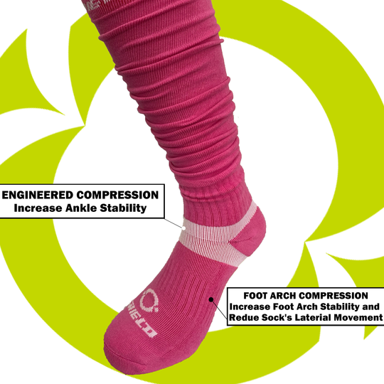 O Shield Football Scrunch Socks- Pink