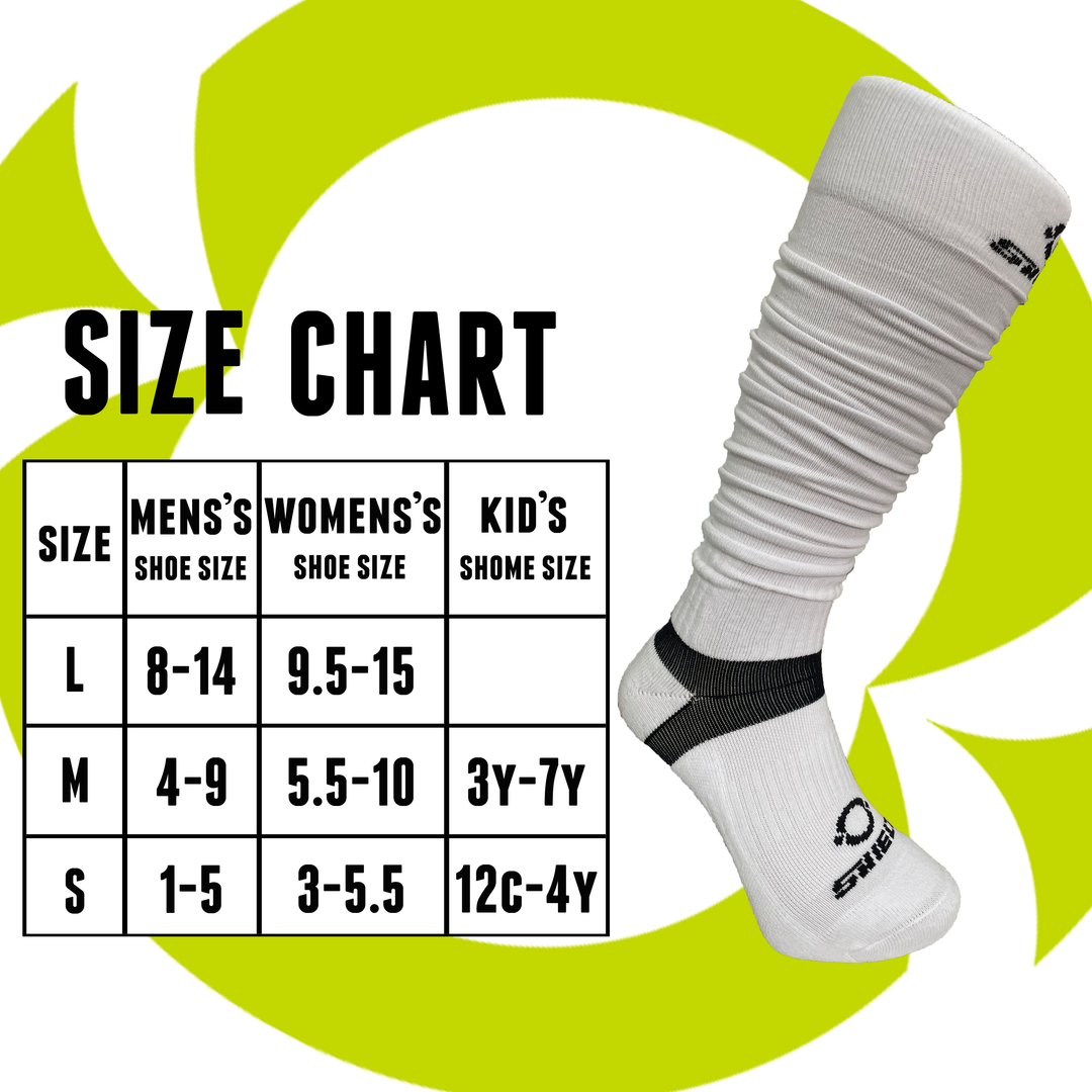 O Shield Football Scrunch Socks- White