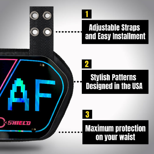 O Shield Iridescent You Slow Football Back Plate, Backplate Football, Expression Series