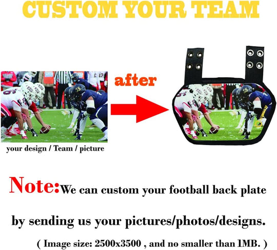 12 Pcs O Shield Team Custom Unique Style Personalized Backplate Football Rear Protector for Football Players, Football Team, Universal Fit